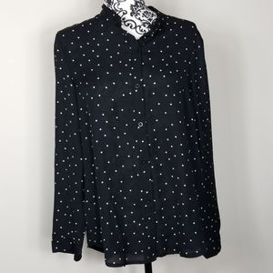 Shein 🖤🤍 large sheer polyester blouse